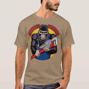 T-shirt Monkey Wrench Mécanique Grease Monkey Réparation d