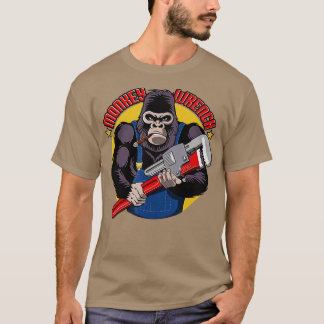 T-shirt Monkey Wrench Mécanique Grease Monkey Réparation d