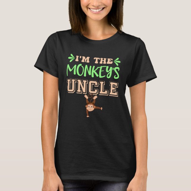 T-shirt Monkey Zoo Animal  Family Uncle (Devant)