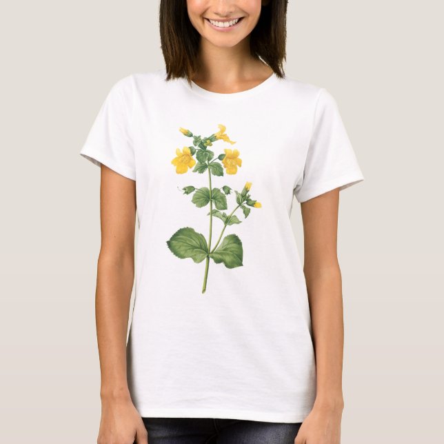 T-shirt monkeyflower (espèces de Mimulus) par Redouté (Devant)