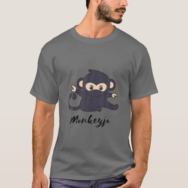 T-shirt Monkeyja Funny Sportive Style Animal (Devant)
