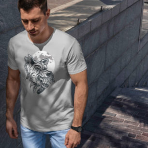 T-shirt Monochromatique du loup en colère