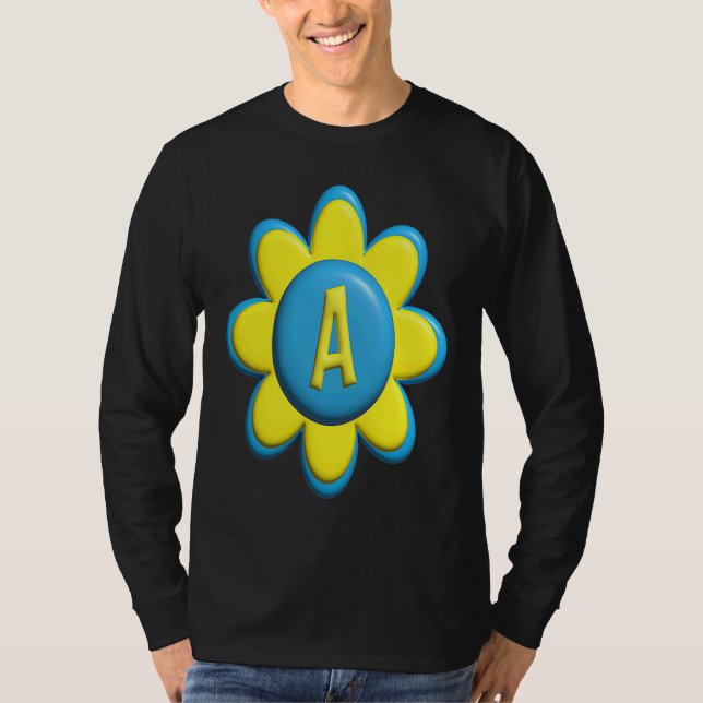 T-shirt Monogram A  Colorful Flower (Devant)