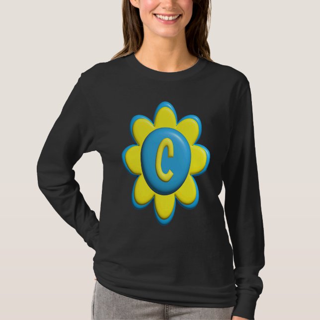 T-shirt Monogram C  Colorful Flower (Devant)