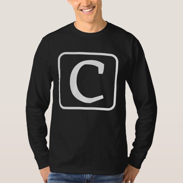 T-shirt Monogram Capital Letter C Initial Alphabet Women M (Devant)
