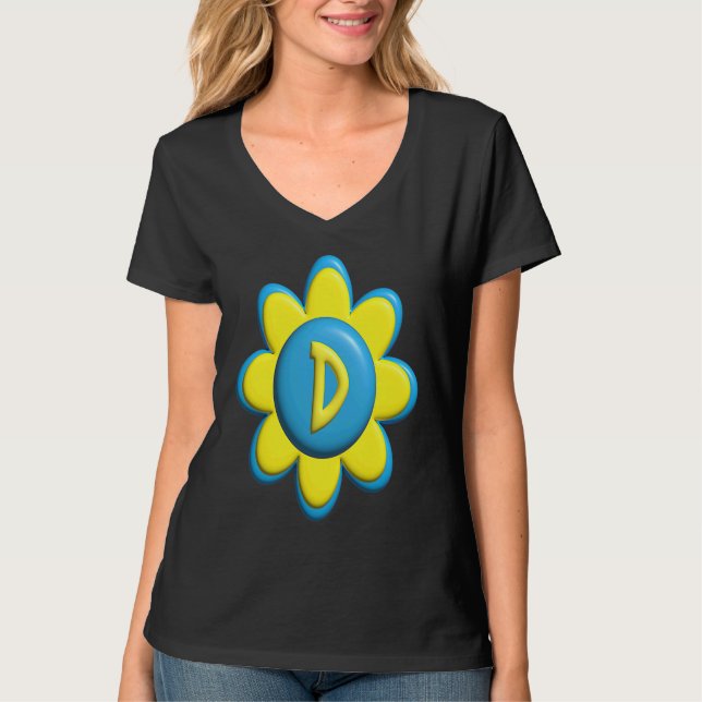 T-shirt Monogram D  Colorful Flower (Devant)
