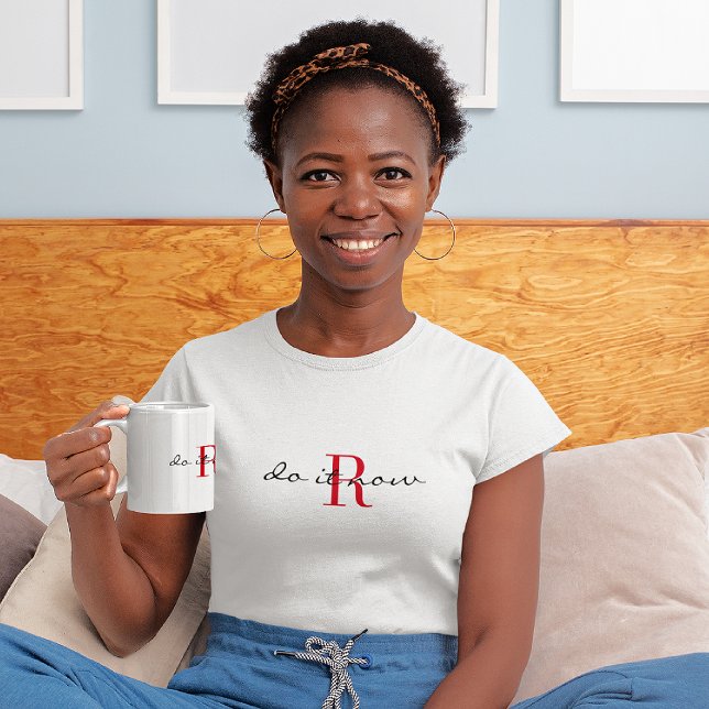 T-shirt Monogram 'do it now' Activewear Classic White (Créateur téléchargé)