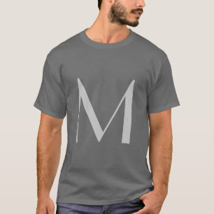 T-shirt Monogram Grey Black Modern Ajouter Votre Nom Initi
