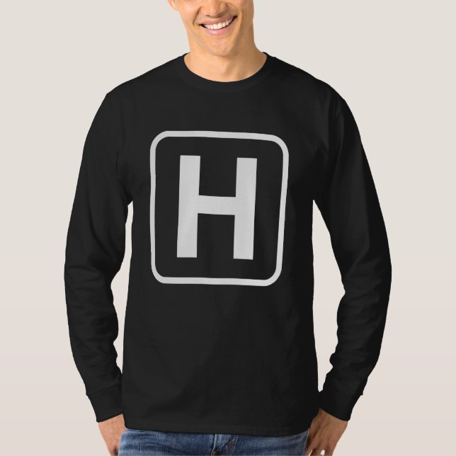 T-shirt Monogram Letter H Initial Alphabet Monogrammed Wom (Devant)