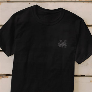 T-shirt Monogram Modern Cool Grunge Ajouter Votre Nom