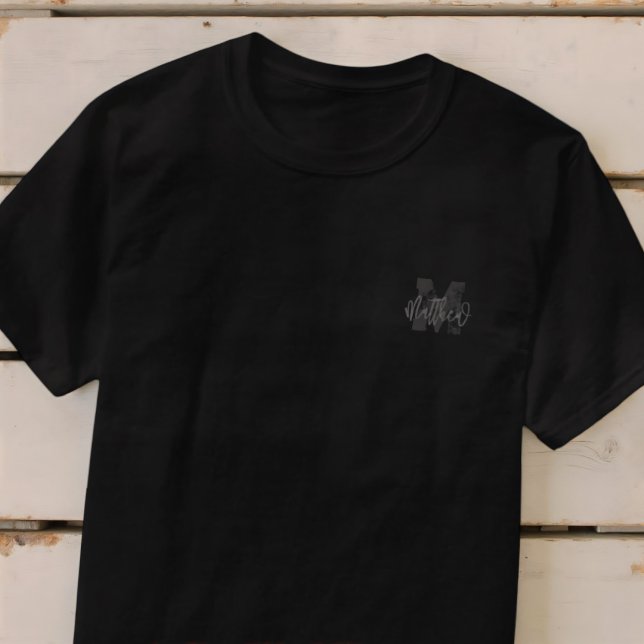 T-shirt Monogram Modern Cool Grunge Ajouter Votre Nom (Créateur téléchargé)