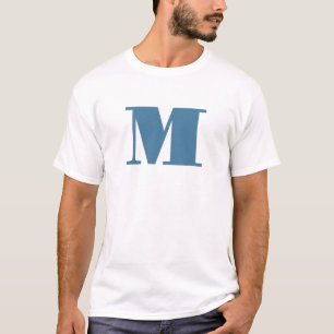 T-shirt Monogram Solide Blue Pastel Minimaliste Profession