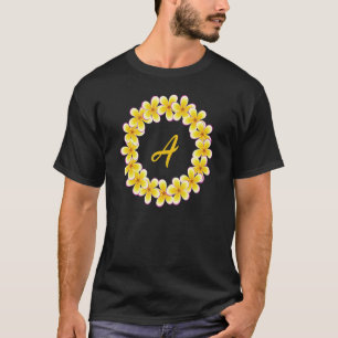 T-shirt Monogramme A Lei Initiale Inspiré Joli Cercle Desi
