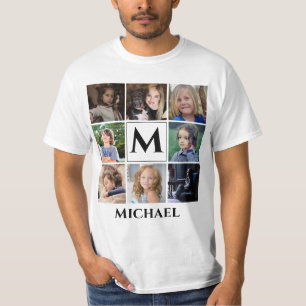 T-shirt Monogramme Ajouter un texte Instagram Photo Collag