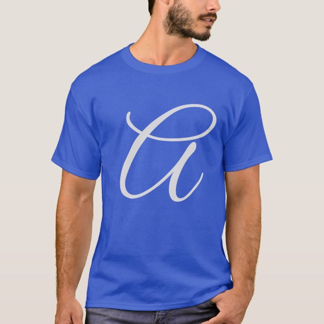 T-shirt Monogramme Ajouter Votre Nom Initial Blue (Devant)