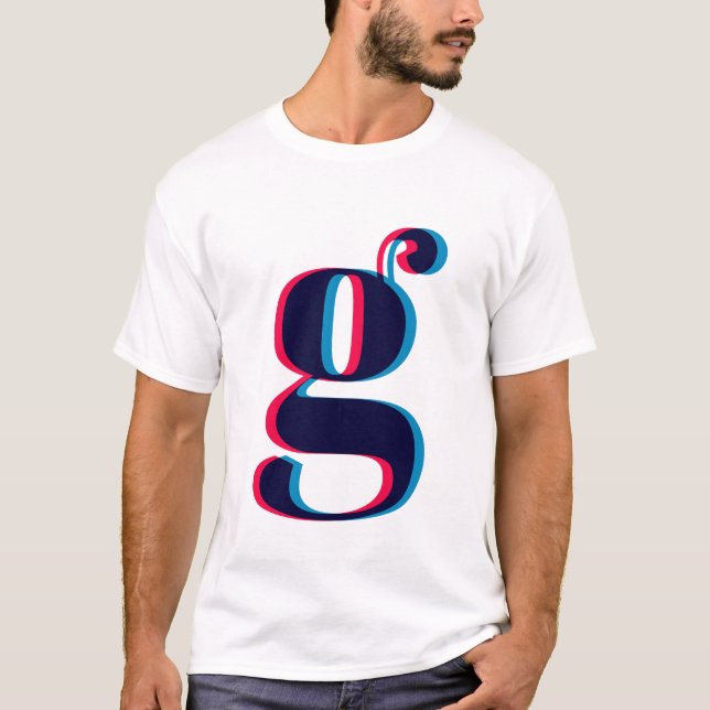 T-shirt Monogramme Anaglyphic minuscule de la lettre G (Devant)