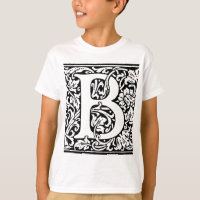 Monogramme B initial. Nom customisé Modèle floral