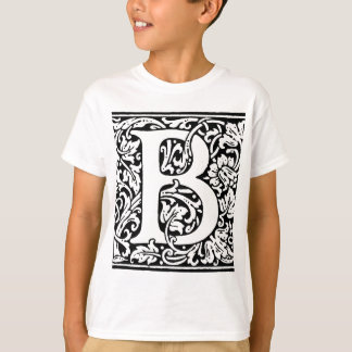 T-shirt Monogramme B initial. Nom customisé Modèle floral
