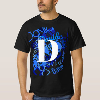 T-shirt Monogramme bleu créatif