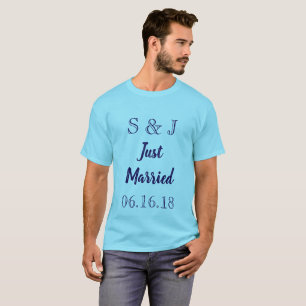 T-shirt Monogramme bleu juste marié