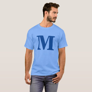 T-shirt Monogramme bleu Nom initial