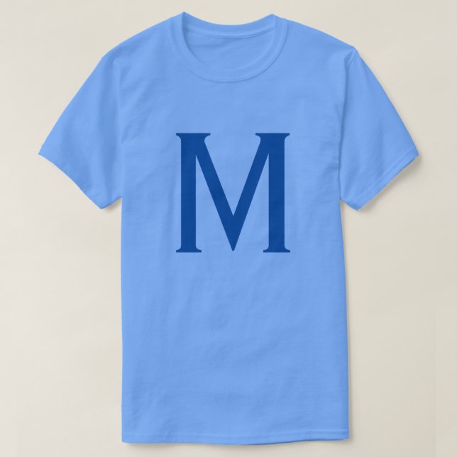 T-shirt Monogramme bleu Nom initial (Design devant)