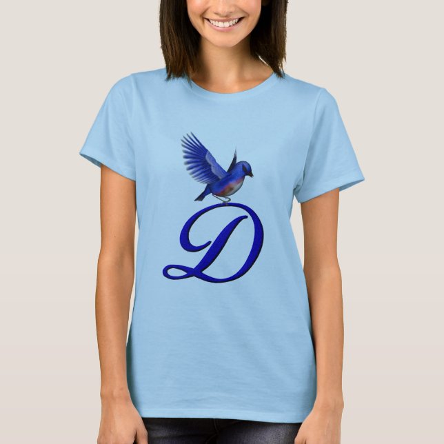 T-shirt Monogramme Bluebird Initial D Élégant (Devant)