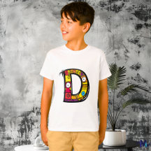 Monogramme D tribal et doodle coloré et amusant