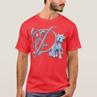 T-shirt Monogramme D Unicorne Personnalisée