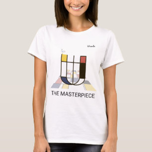 T-shirt Monogramme D'Art Moderne Et Oiseau Mou - Lettre "U