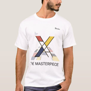 T-shirt Monogramme D'Art Moderne Et Oiseau Sympa - Lettre 