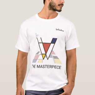 T-shirt Monogramme D'Art Moderne Et Oiseau Sympa - Lettre 