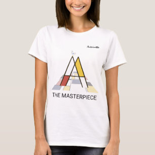 T-shirt Monogramme D'Art Moderne Et Oiseau Sympa - Lettre
