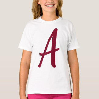 T-shirt Monogramme de calligraphie rouge Bourgogne