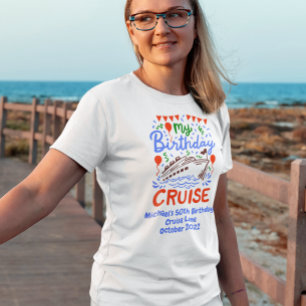 T-shirt Monogramme de croisière d'anniversaire Embarquemen