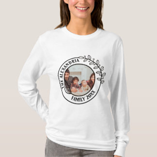 T-shirt Monogramme de famille florale minimaliste