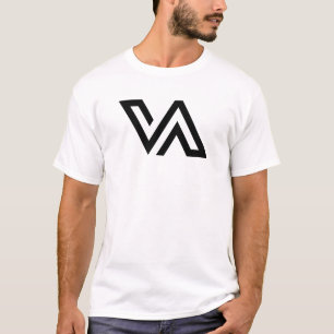 T-shirt Monogramme de lettre minimaliste moderne VA