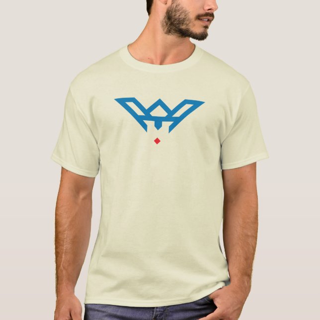 T-shirt Monogramme de lettre W moderne et minimal bleu (Devant)