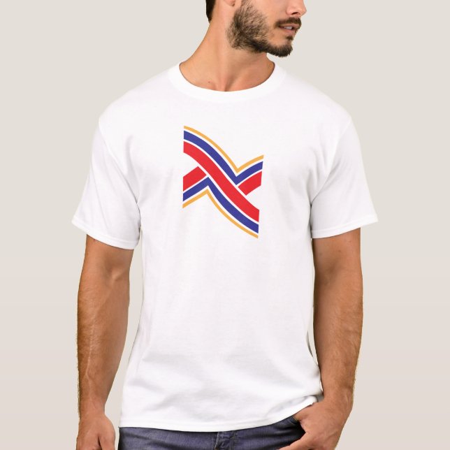 T-shirt Monogramme de lettre X rouge bleu jaune (Devant)