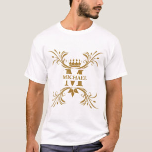 T-shirt Monogramme de nom d'or Art déco vintage