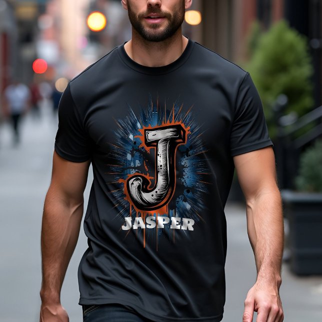 T-shirt Monogramme de peinture en aérosol urbain "J" perso (Créateur téléchargé)