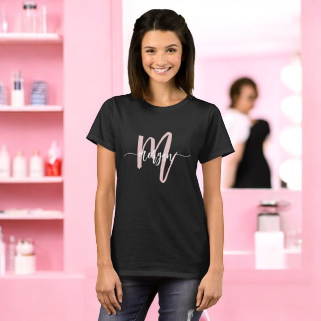 T-shirt Monogramme Design Moderne Pink (Créateur téléchargé)
