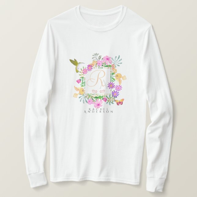 T-shirt Monogramme du jardin floral (Design devant)