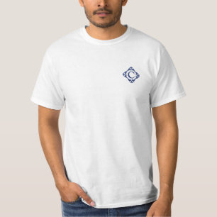 T-shirt Monogramme encadré en Filigree en bleu marine