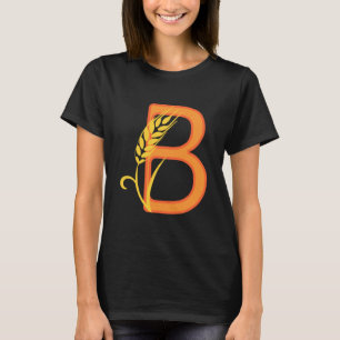 T-shirt monogramme floral B lettre majuscule