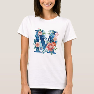 T-shirt monogramme floral décoratif "M"