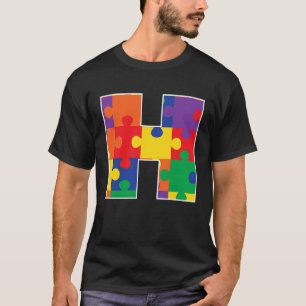 T-shirt Monogramme H dans des pièces de puzzle multicolore