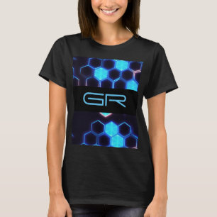 T-shirt Monogramme Holographique Cyberpunk Hexagon Carreau
