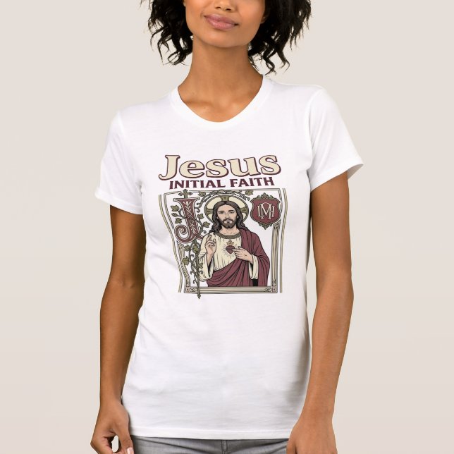 T-shirt Monogramme initial de Jésus Foi Monogramme initial (Devant)