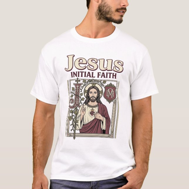 T-shirt Monogramme initial de Jésus Foi Monogramme initial (Devant)